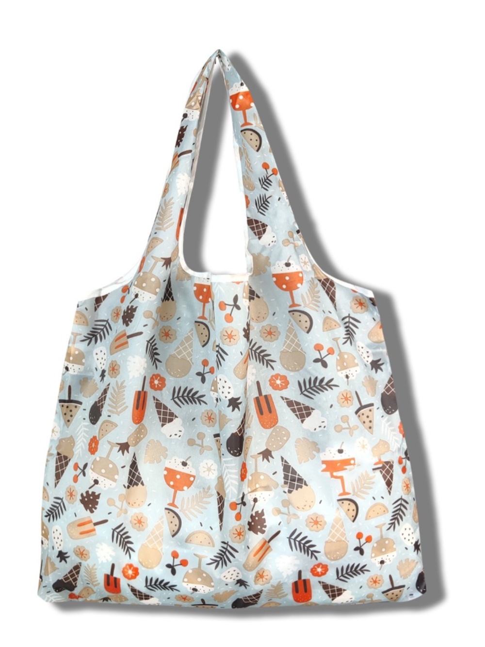 Ice Cream & Popsicle Print Reusable Foldable Grocery Shopping Tote Bag